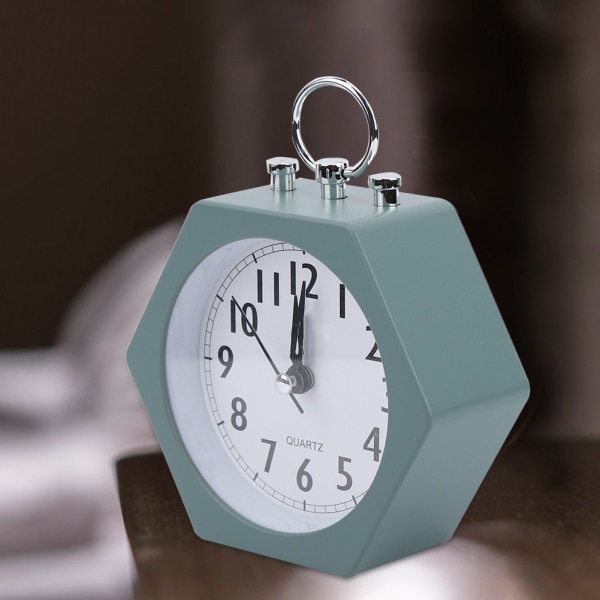 Silent Soft Wake Up Alarm Clock Kids Wake Up Clock Timer digitalt ur (grøn)