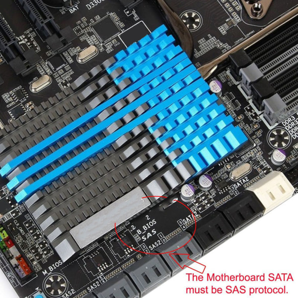 SFF-8482 datamaskinkabelkontakter SAS til SATA 22-pins harddisk-raidadapter med 15-pinners strømport