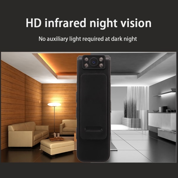 Mini Body Camera 1080P HD bärbar magnetisk absorptionsvideoinspelare med 90 graders rotationslins för hem och kontor