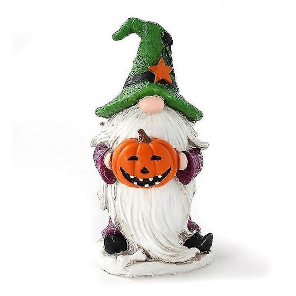Halloween Dekor Hånd som Holder Gresskar Ansiktsløs Gammel Mann Trollmann Heks Resin Dukke Dekor Håndverk (1 stk)