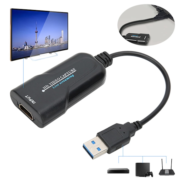 Lyd- og videoopptakskort K004 HD USB2.0 HDMI-opptaksboks for PS4-spill DVD HDV