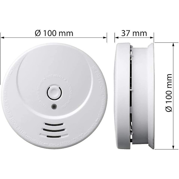 Rökdetektor, litiumbatteridriven, långvarig 3 år, brandlarm GS506G