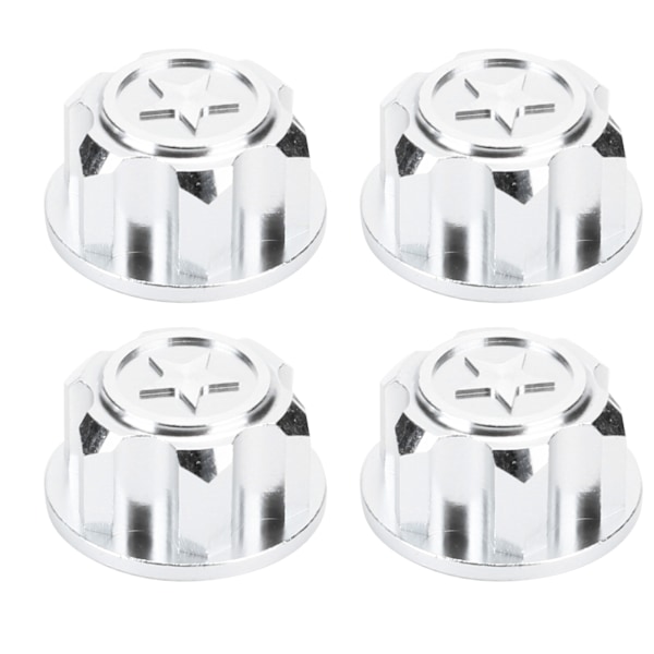 4 stk. aluminiumsfælge navkappe tilbehør passer til Traxxas X Maxx 1/10 RC bil (sølv)