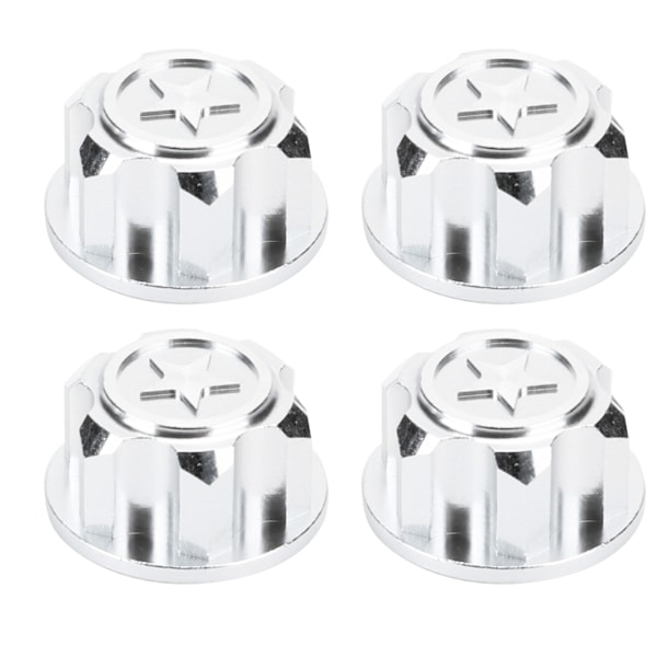 4pcs Aluminum Alloy Wheel Hub Cap Cover Accessory Fit for Traxxas X Maxx 1/10 RC Car(Silver )