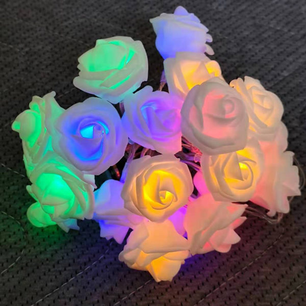LED-valosarja, ruusuköynnösvalosarja, häävalosarja, juhlavalosarja, värikäs