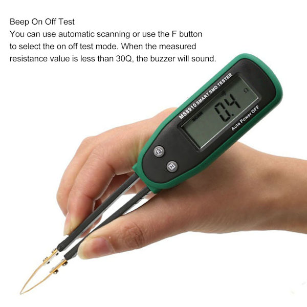 Smart SMD-tester Chip Diode Modstand Kondensator Digital Pincet Elektronisk Komponentanalysator