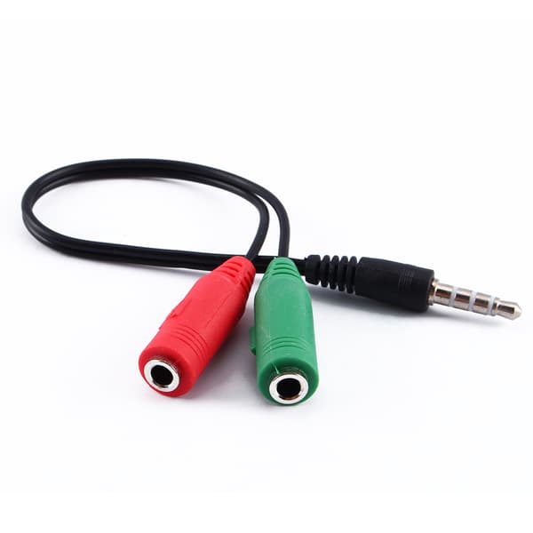 Kabel lydkonverteradapter 3,5 mm stereojack hodetelefonfordeler