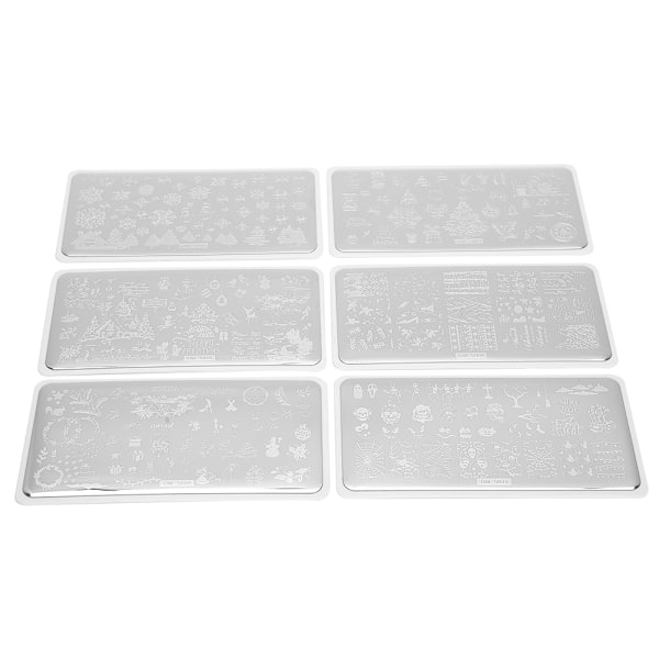 6 stk. neglekunst-stempling Manikyr DIY-malbildeplate vaskbar