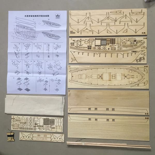 Tre Seilbåt Skip Kit Hjem DIY Modell Dekorasjon Båt Gaver Leker for Barn