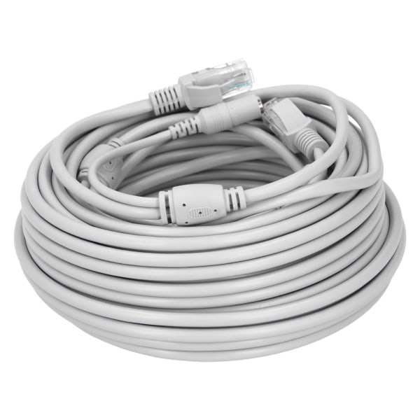 Bärbar Ethernet-kabel 2-i-1 Nätverkssladd för power för IP-kamera NVR CCTV-system15m / 49.2ft
