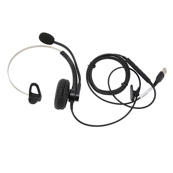 Single Ear Wired Headset Støyreduksjon HD Calling Telefon Headset for Call Center Office Business Online Course USB Interface