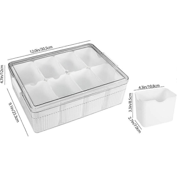 Stor Snackle Box - Delt Serveringsbrett med Lokk Hvit