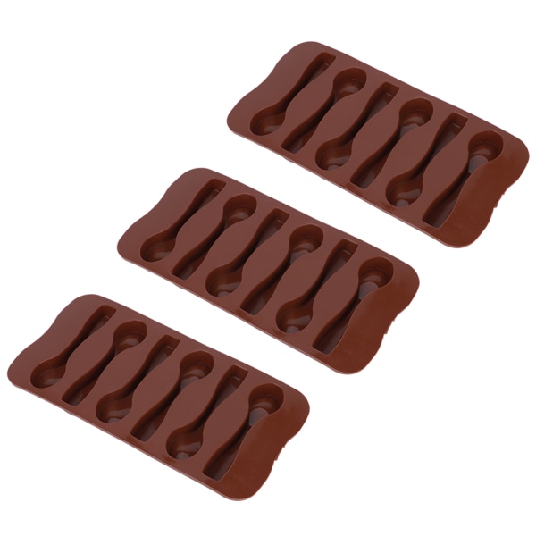 3 stk DIY Non&#8209;Stick Silikoneske&#8209;formet kage Chokolade Bageform Køkkenredskaber