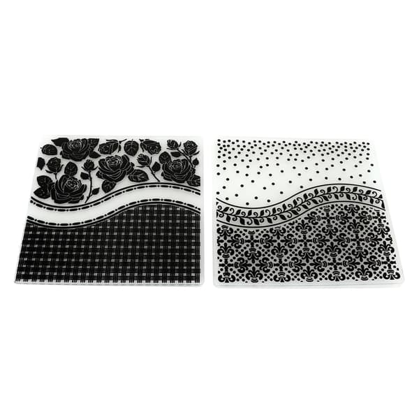 2 stk. pregefolder Unik design Konkav konveks tekstur Prege malmappe for DIY invitasjoner Kortlaging