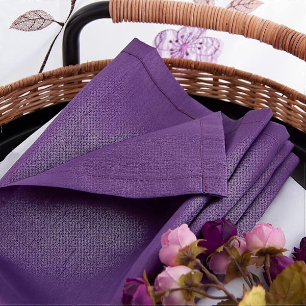 Set med 2 Blomsterbroderade Skira Öljettgardiner för Sovrum Kök Vardagsrum, 140cmx175cm, Lila