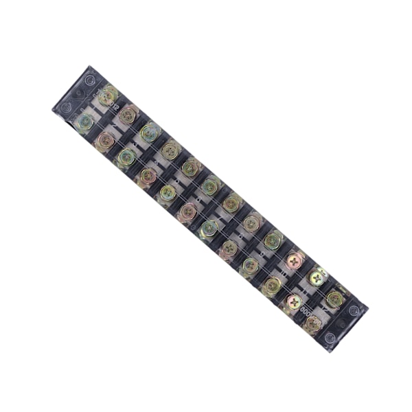 Kopplingslist Dubbla rader Högströmsskruvplint med cover för power 60A 600V 12 positioner (6012)
