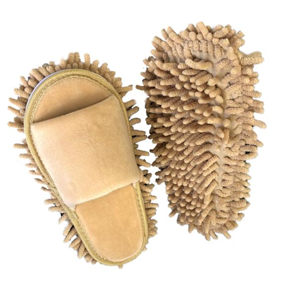 Lazy Open Toed Mop Slipper - Blød og behagelig rengørings Slipper i Beige - Størrelse M (39-41) Beige