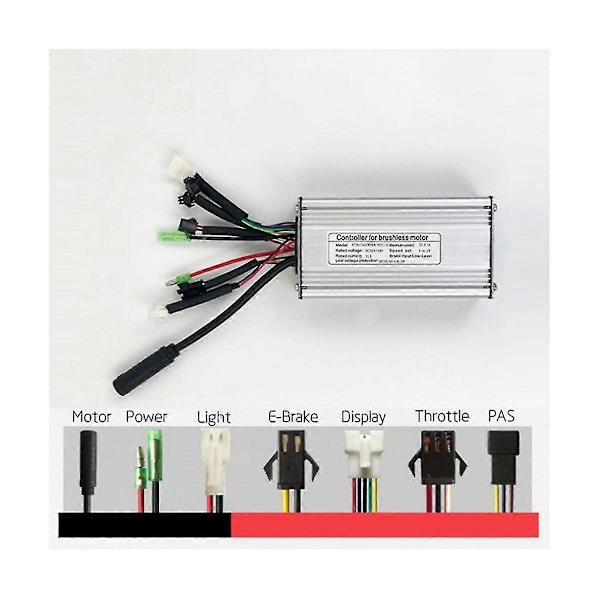 Elektrisk Cykel KT-22A Controller 36V/48V 9 Rør Firkantbølge SM Stik Controller med Dobbelt