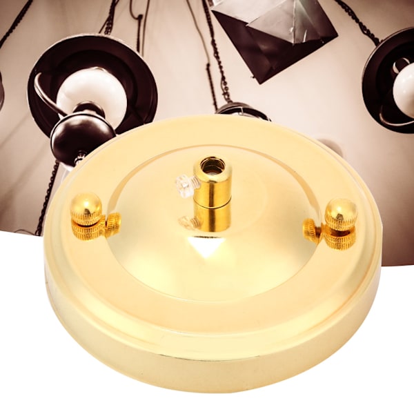 2 stk. Jern Loftslampe Baldakin Krog Lysekrone Pladeholder Dekoration DIY Montering Tilbehør Guld