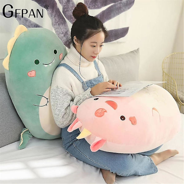 Søt feit dinosaur Shiba Inu hundepute plysjleke - Squishy og bedårende! 60cm dinosaur