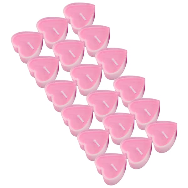 18 stk. hjerteformede stearinlys, mini romantisk middag, levende lys dekorationer, ornamenter, pink