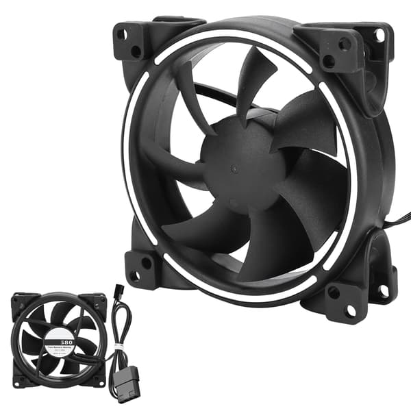 12V 24CFM LED Køleventilator 1500RPM Lydløs CPU-køler Computer Chassis Radiator Hvid