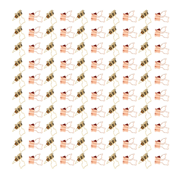 100 stk. katteformede gullrose gulljern hule design mini morsomme permklips for dokumenter billetter