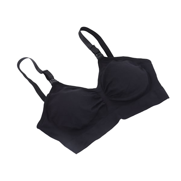 Håndfri amme-bh, justerbar, blød, åndbar pumpe-bh til amning til puerpera, sort, XL
