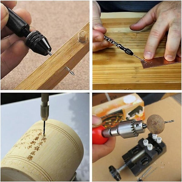 Käsiporakone Käsikäyttöinen pora Mini-mikro-käsiporatyökalut Pyörivät työkalut + 10 kpl Mikro-spiraalipora DIY-korujen veistotyökaluihin-