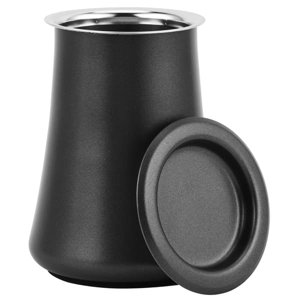 Kaffepulversikt 304 rustfritt stål pulversiktbeholder hjemmefilterkopp svart