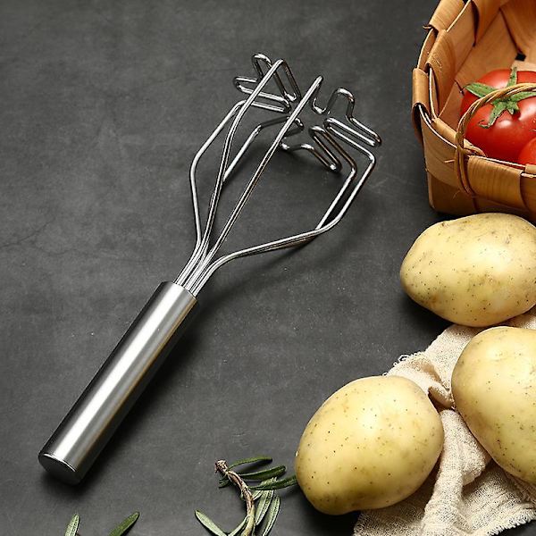 Ruostumattomasta teräksestä valmistettu 2-in-1 perunamuussi - Ammattikeittiötyökalu avokadojen, perunoiden, papujen ja vihannesten murskaamiseen