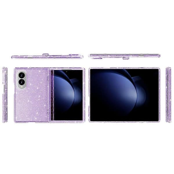 Compatible with Samsung Galaxy Z Fold8 Case Glitter Powder Shiny Soft TPU + Hard PC Back Cover Purple