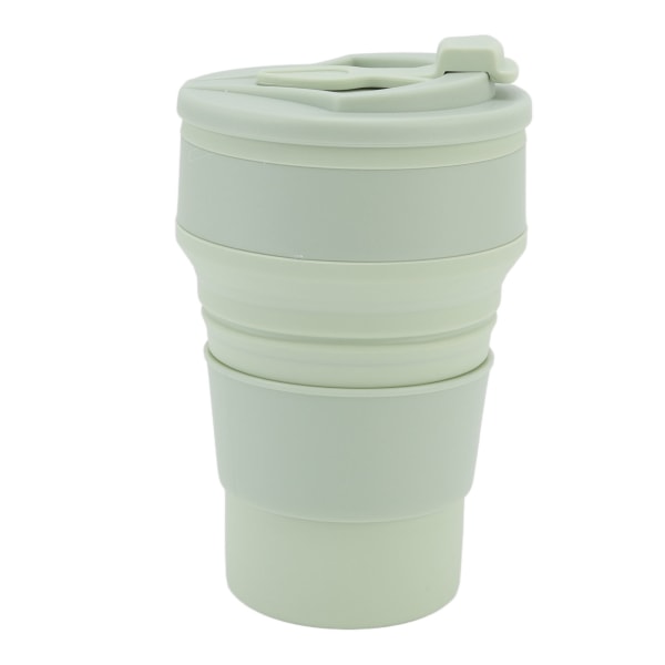 500 ml hopfällbar kopp silikon Bärbar Värmebeständig vattendrickande te Hopfällbar kopp för affärsresa utomhus Ljusgrön 500 ml