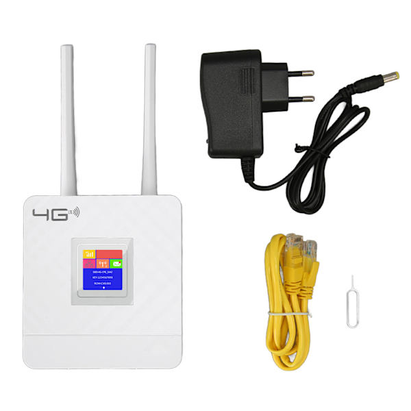 4G LTE trådløs router Cat4 300 Mbps trådløs mobil WiFi hotspot router med SIM-kortslot og 2 antenner 100‑240V EU-stik
