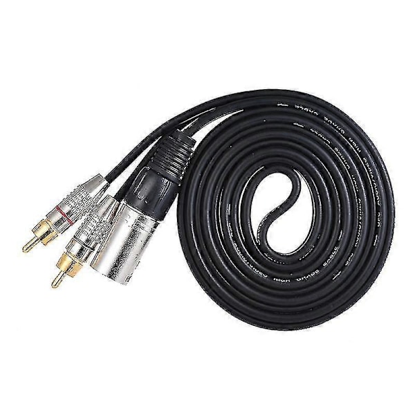 3m 1 Xlr Til 2 Rca Hanstik Stereo Lydkabel Konnektor Y Splitter Ledning_SZXM