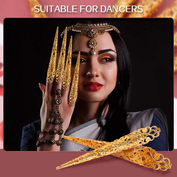10 pakke fingerneglespids kloringe antikt dronning kostume fingerspids klo sømringe dekorationstilbehør til Cosplay Drama Dance Show