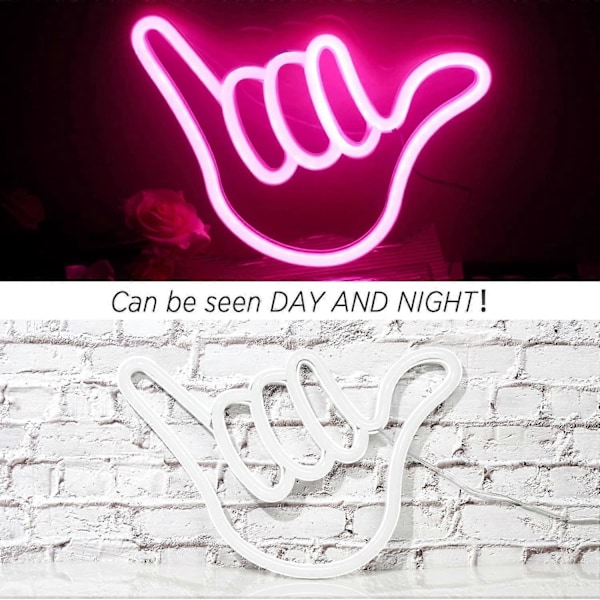 2025 Egnet Finger Neon Skilt Lucky Gesture Neon Pink Neon Lys Skilt Håndformede Neon Lys til Soveværelse Bar