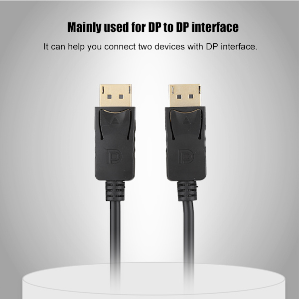 1,8M DisplayPort-kabel DP til DP-grænsefladeadapterkabel Sort Tilbehør til mobiltelefoner