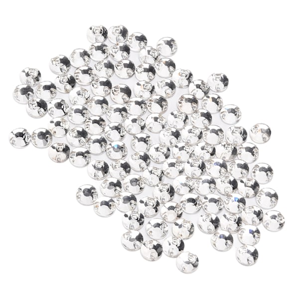 100 stk flate ryggstens med dobbelt hulldesign, enkel å bruke, utsøkt dekorative DIY-deler for dekorasjon 8mm