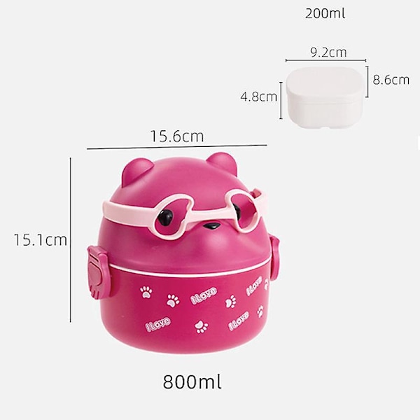 Bento Lunsjboks System med Yoghurt- og Fruktbeholder 200ml BPA-fri Bærbar Matlagring