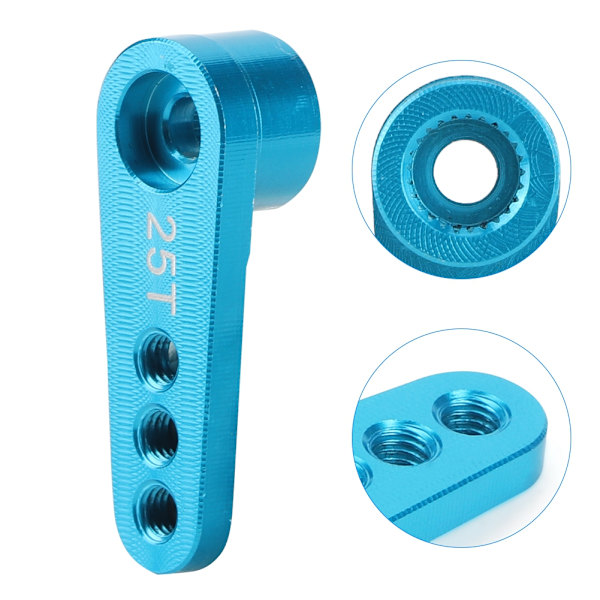Alumiiniseos RC ohjaustehostimen puolivarsi sarvi 28,5 mm 25T HSP 1/10 kuorma-autoon (sininen)