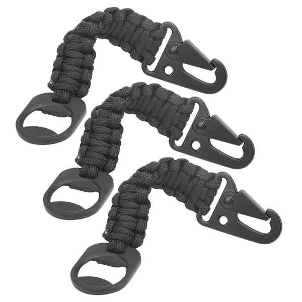 3 stk. Multifunktionel Flaskeåbner Paracord Karabinhage Lanyard AntiSlip Udendørs Vedhæng