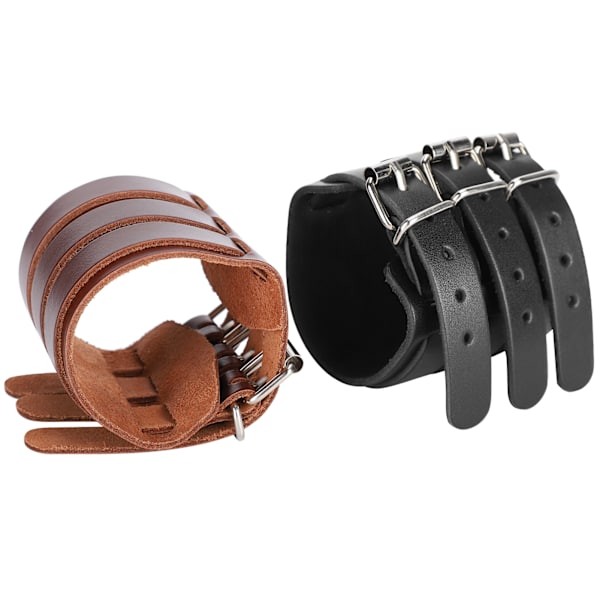 2 st Punk Armband Justerbara Konstläder Armband Manschett Armband Tillbehör