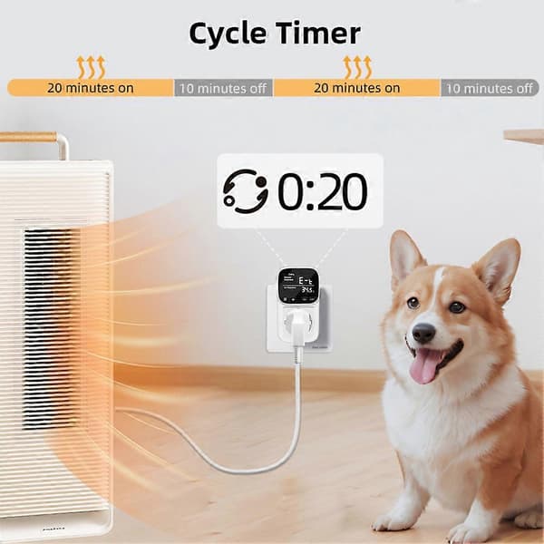 Smart WiFi Digital Termostatstik Tuya App Fjerntermostat med Timer Sensor Probe Varme Køling Afbryder EU-stik Vit