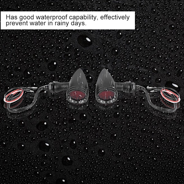 2 stk. Motorcykel Modificeret Retro Blinklys LED Lys Indikator Advarselslampe Universal
