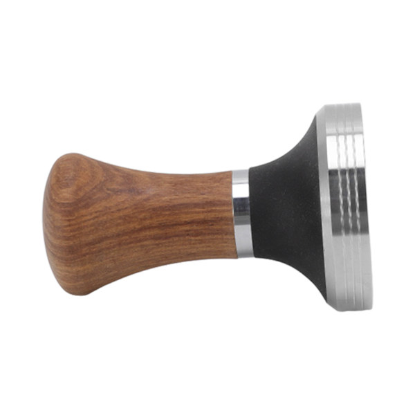 Kaffe Tamper Rostfritt Stål Platt Botten Kaffe Hand Tamping Verktyg med Trähandtag 58mm/2.3in