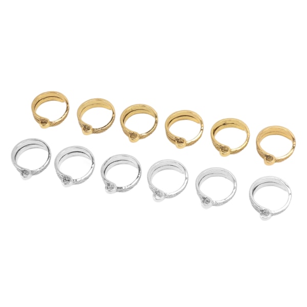 12 st Stickning Virkad Loop Ring Legering Justerbar Garn Guide Finger Hållare Virk Ring