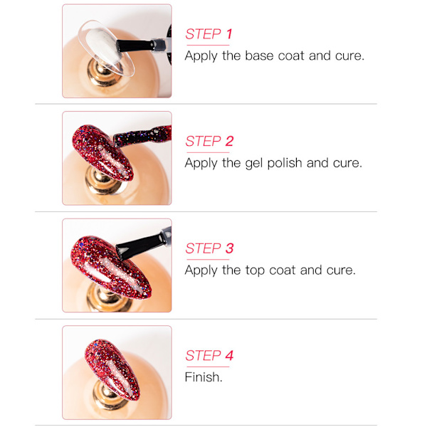 6st Nattljus UV Nail Art Gel Polish Långvarig Nagelmanikyr Soak Off GelTyp A