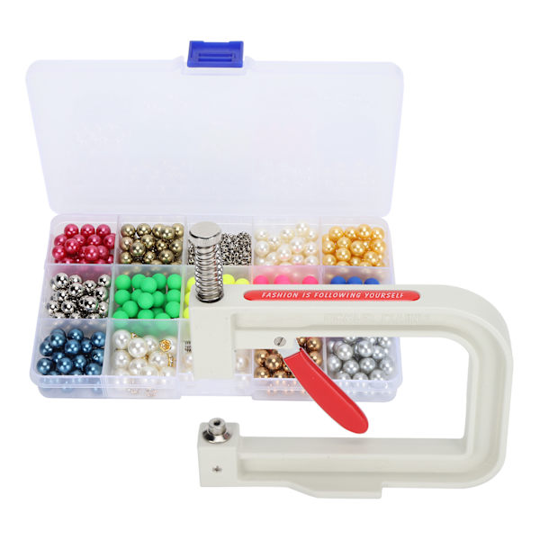 8mm DIY Perle Farverige Ikke-Porøse Perle Bagage Tøj Dekoration med Håndpresse KQ‑012