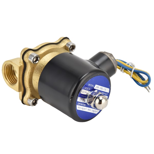 2W‑160‑15 G1/2 i magnetventil messing Normalt lukket elektrisk magnetventil til vand Luft GasDC24V